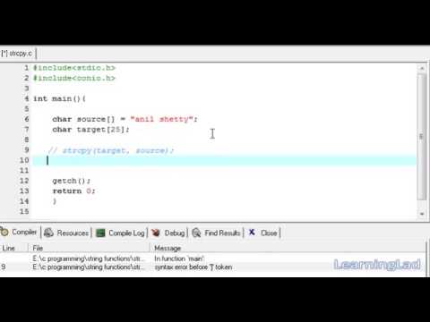 46   strcpy String Copy Function in C Programming Language Video Tutorial