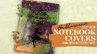 Halloween Notebook Covers Using Epoxy &amp; HIIPOO Waterslide Decal Paper Tutorial | Super Easy!