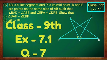 Class - 9th, Ex - 7.2, Q 7 (Triangles) Maths NCERT CBSE