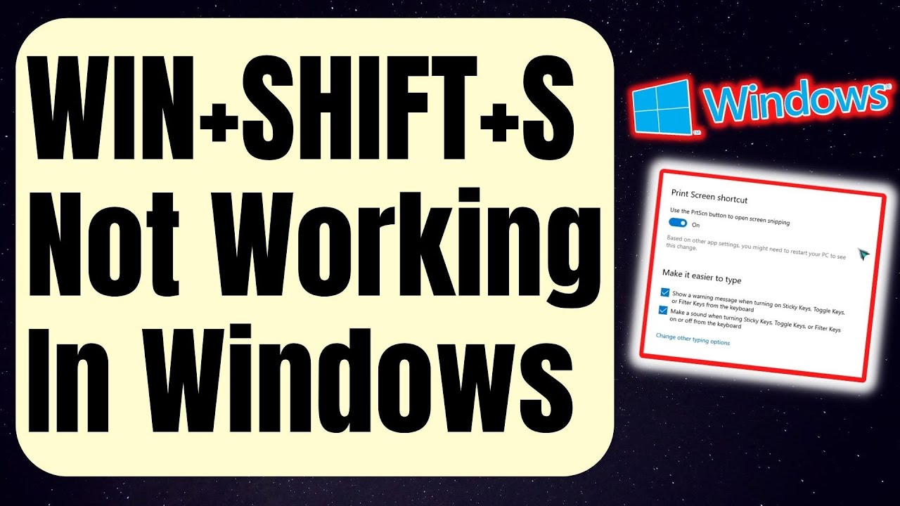 How To Fix WIN+SHIFT+S Not Working In Windows [Easy Solutions 2022
