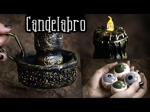 ¡CANDELABRO TENEBROSO! Reciclaje | manualidades con niños | Halloween ✄ Craftingeek