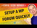 BBPress Wordpress Tutorial Set Up A Forum In Wordpress Using BbPress Plugin 