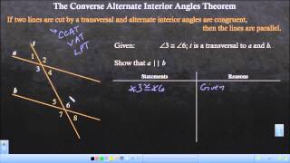 5-5 Proving the Converse Parallel Transversal Theorems