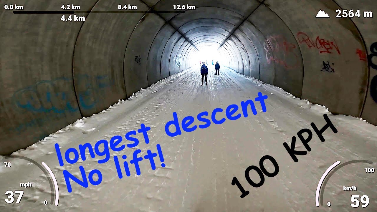 Les Deux Alpes - Top to bottom - Skiing 100 km/h!! - Over 2000 Meters Vertical Descent