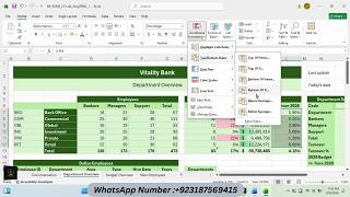 Vitality Bank  Excel Modules 1-4 SAM Capstone Project A