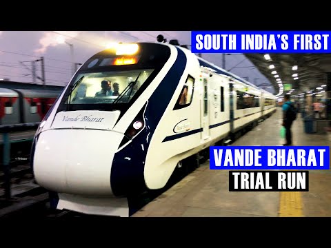 CHENNAI MYSURU VANDE BHARAT EXPRESS 2nd TRIAL | Departure From Chennai Central | High Speed Train 18