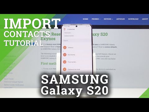 SAMSUNG Galaxy S20 Import & Export Contacs | Manage Contacts