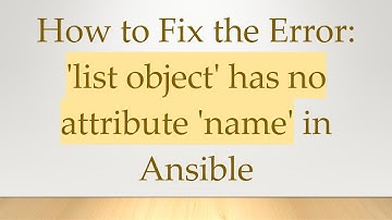 How to Fix the Error: 
