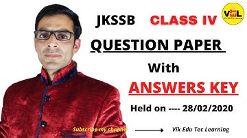 JKSSB CLASS IV QUESTION PAPER WITH ANSWERS OF SERIES B WHICH WAS HELD ON 28/02/2021.