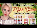 BH Cosmetics MISS CLAUS Holiday Collection REVIEW | LIT LIST PALETTE + MORE | 4 LOOKS