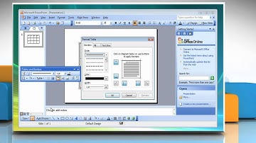 Microsoft® PowerPoint 2003: How to create and format a table on Windows® Vista?