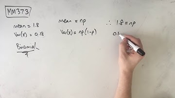 MM373 Maths Methods Fortify Study Guide - "Finding n and p in a binomial distribution"