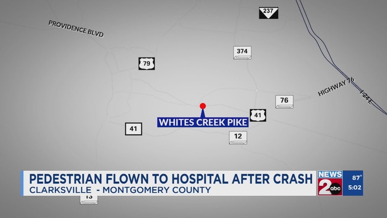 Pedestrian flown to hospital after Clarksville crash - YouTube