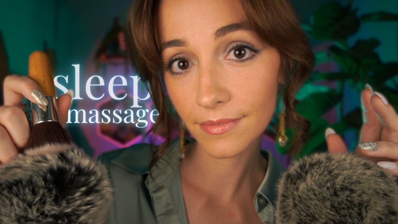 ASMR | Tingly Brain Massage for Deep SLEEP 🧠💤 (whispers, fluffy mic brushing, rain 🌧️)