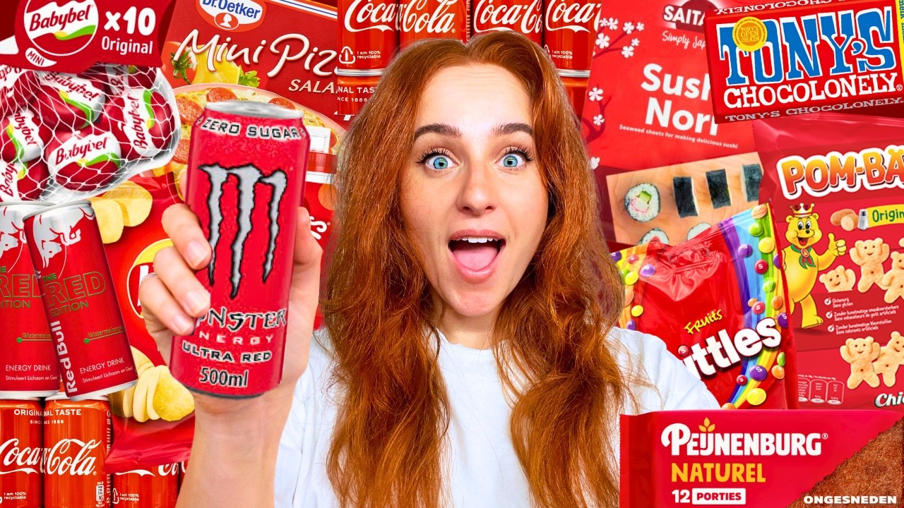 1 DAG ALLEEN VOEDSEL ETEN UIT ROOD VERPAKKING