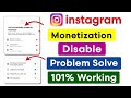 Instagram Monetization Disable Problem Solve | Instagram Monetization Violation |Enable Monetization