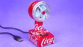 Faça um IncrÃvel Mini Ventilador USB com Motor DC e latinhas de AlumÃnio