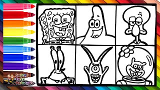 Drawing and Coloring The Characters Of SpongeBob SquarePants  Drawings for Kids