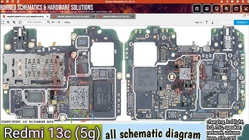 Redmi 13c (5g) all schematic diagram charging lcd light lcd mic speaker network volume keys sim card