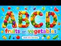 ABC song with Fruits & Vegetables 🍎🥕 | Learn Alphabet for Kids | Kids Learning Video