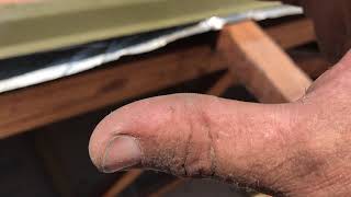 Really big glass splinter from fibreglass roof insulation batts removal, nasty stuff!!