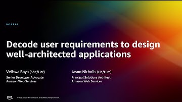 AWS re:Invent 2022 - Decode user requirements to design well-architected applications (BOA314)