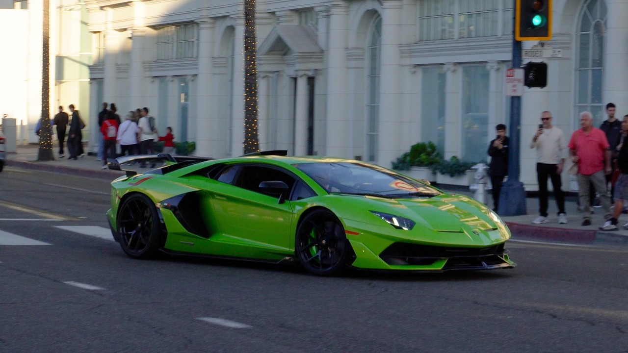 Supercars of Beverly Hills! Ferrari 250 SWB, Aventador SVJ, Murcielago, 812 Superfast,