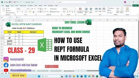 How to use "REPT" Formula 🔥 in Excel | REPT Formula | #excelwithbapisardar #bapisardar #exceltricks