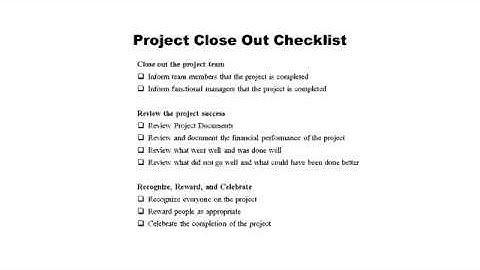 4.5 Closing a Project