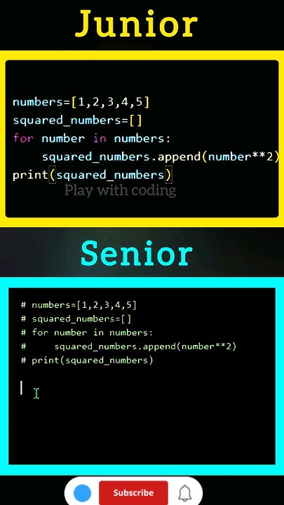 Python junior vs senior code #pythonforbeginners #python #pythontricks ...