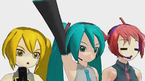[MMD Motion] Triple Baka feat Miku, Teto and Neru