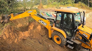 Cutting Soil & Loading Dump, JCB Dozer Loading Soil In Tripper Village Area