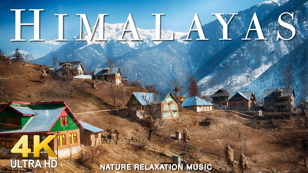 FLYING OVER HIMALAYAS (4K VIDEO UHD) - Relaxing Music Along With Beautiful Nature Videos - 4K LIVE