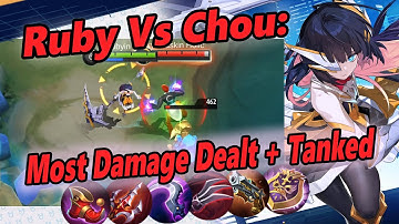 Ruby Vs Chou | Exp Lane | Most Damage Dealt + Tanked | Mobile Legends
