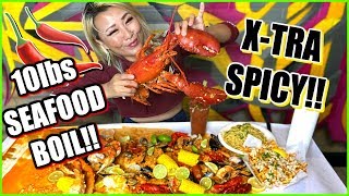 10lbs of Seafood BOIL CHALLENGE!!! XTRA SPICY!!! #RainaisCrazy - Crawdaddy in Milpitas, CA