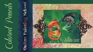 Tiger Lily Colored Pencils Painting Tutorial, Learn to Paint with Nilda