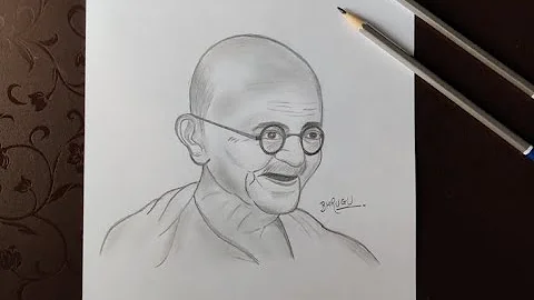 How to draw Gandhi bapu step by step for beginners