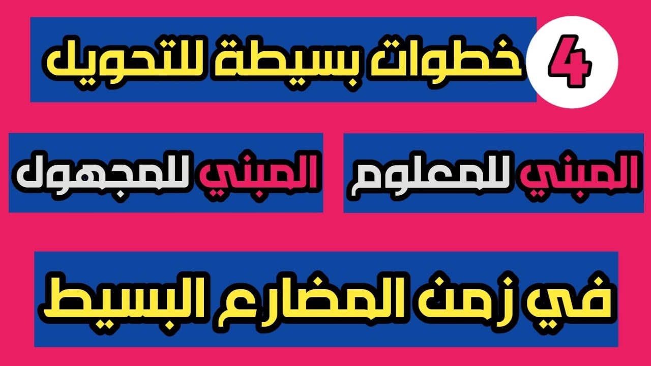 شرح المبنى للمجهول فى زمن المضارع البسيط | المبني للمجهول بالانجليزي | قواعد الانجليزي