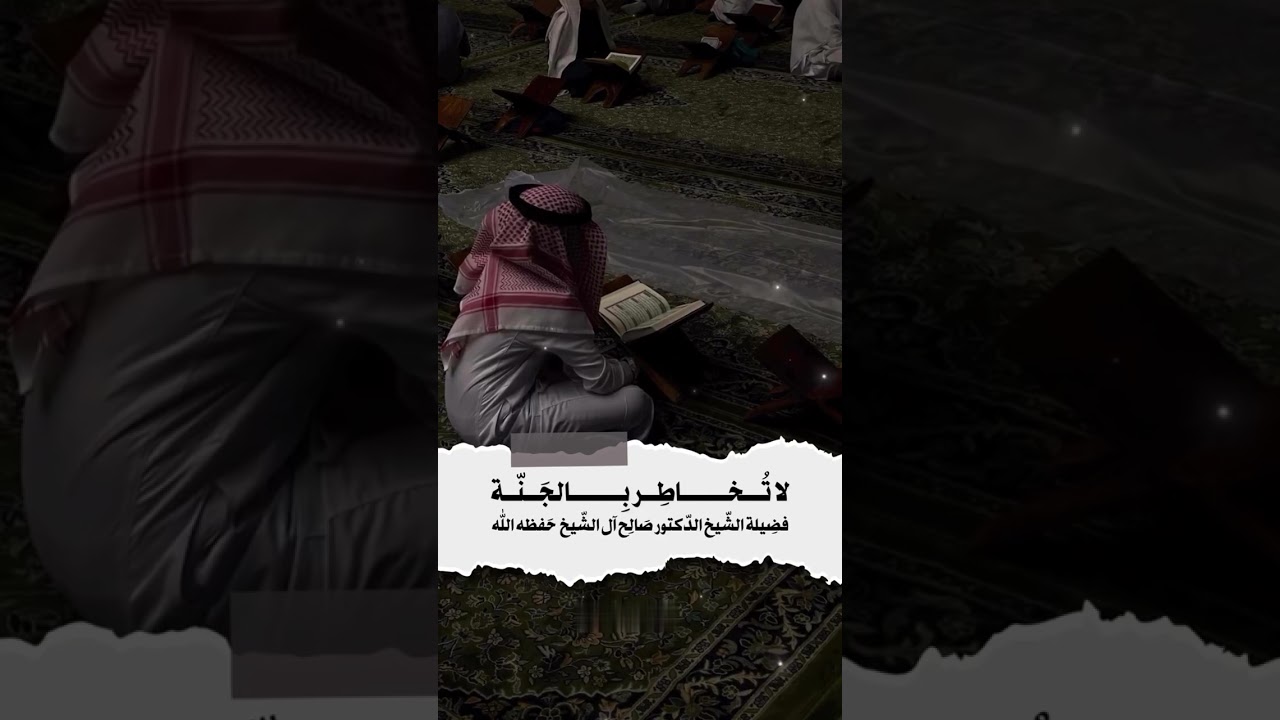 لا تُخاطر بالجنّة . الشيخ الدكتور صالح بن عبد العزيز آل الشيخ .