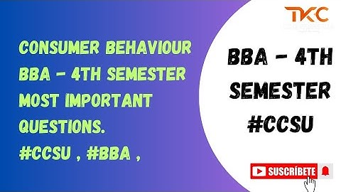 Most Important Questions of Consumer Behaviour | BBA | CCSU | EXAM | 4th sem | #ccsu #bba