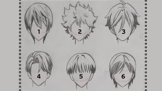 How to draw male ANIME HAIR -  Slow Tutorial for Beginners (No time lapse)