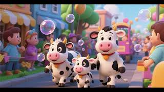 Cow Family Bubble Parade | Nursery Rhymes &amp; Kids Songs