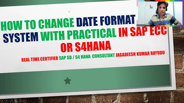 How to change date format OF SAP SYSTEM with practical in sap ecc or s4hana