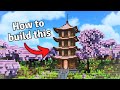 How to build a  cherry blossom temple  minecraft tutorial
