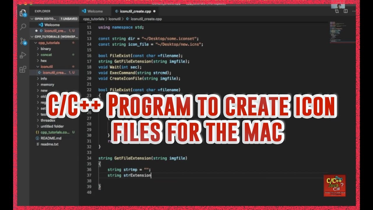 How to write a C/C++ program to create or generate icon files for macOS ...