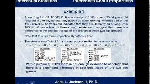 Statistics 4.7.3 Two Sample Inferences About Proportions Video