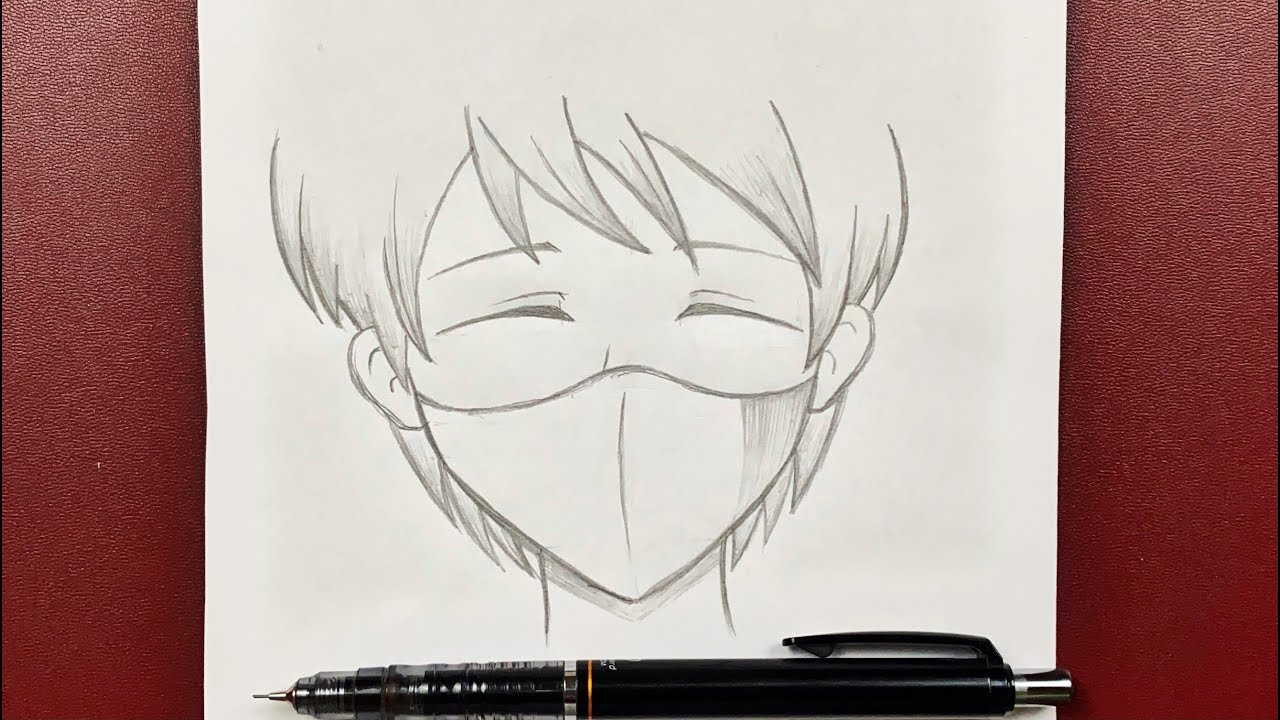 Easy to draw | how to draw anime boy wearing a mask step-by-step - YouTube