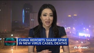 China reports sharp spike in new virus cases, deaths