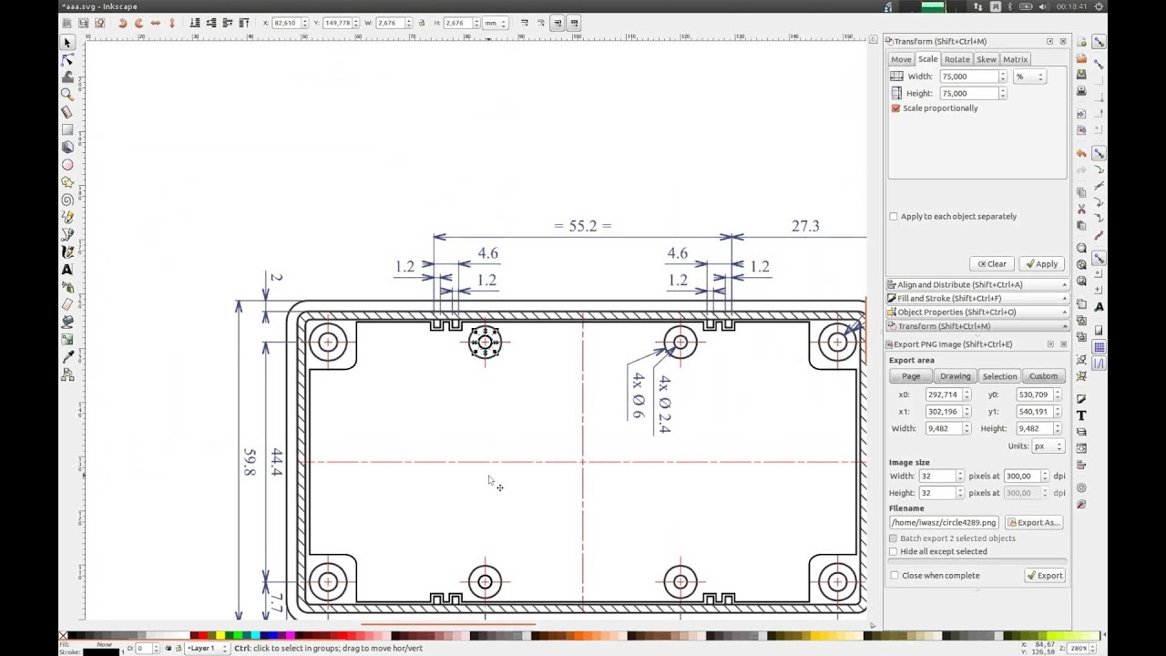 inkscape drawing to dxf