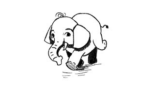 elephant draw easy step